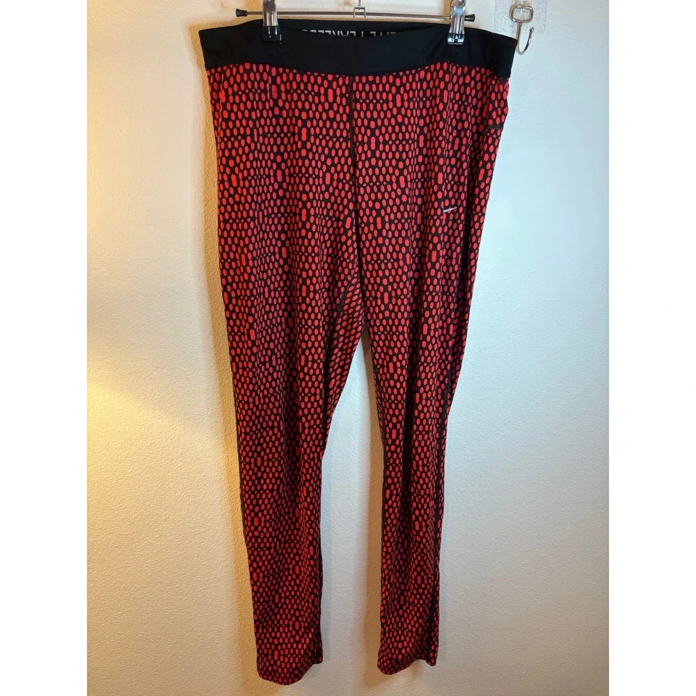 Nike Dri-FIT Leggings mens XL‎ Red Black Dotted Fast Live Fearless Tights